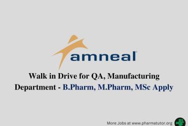 Amneal Pharma Walk-in Drive for QA, Manufacturing Department