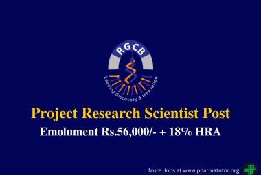 Applications are invited for post of Research Scientist at RGCB