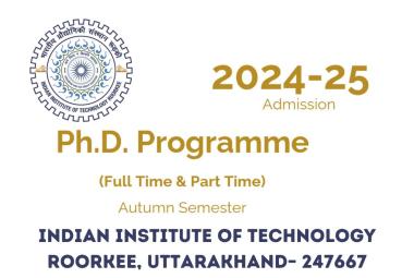 IIT Roorkee Ph.D. Programme Admission