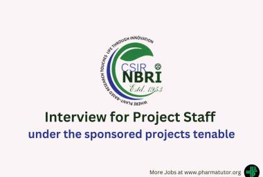Interview for Project Staff under the sponsored projects tenable at CSIR-NBRI