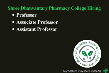 Job for Associate / Assistant Professor at Shree Dhanvantary Pharmacy College