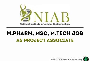 Job for M.Pharm, MSc, M.Tech as Project Associate at NIAB