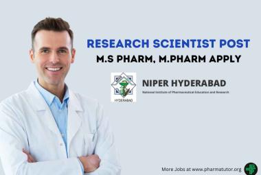 Job for M.S Pharm, M.Pharm as Research Scientist at NIPER