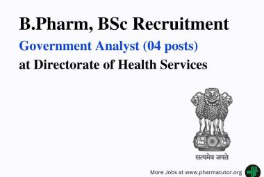 Opportunity for B.Pharm, BSc as Government Analyst at Directorate of Health Services
