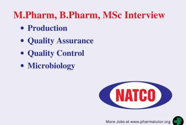 Walk in Drive for M.Pharm, B.Pharm, M.Sc in in Production, QC, Microbiology, QA at Natco Pharma