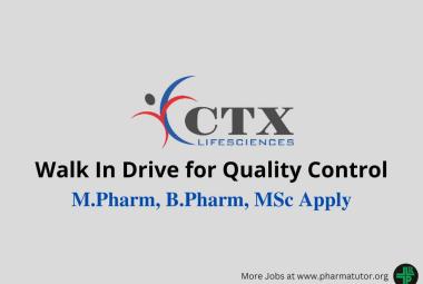 Walk In Drive for Quality Control at CTX Lifesciences