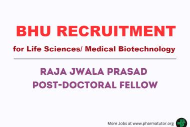 Advertisement for Raja Jwala Prasad Post-Doctoral Fellow at IIT-BHU