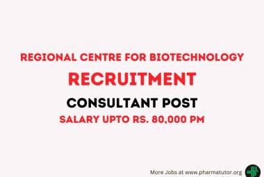 Applications are invited for post of Consultant at RCB