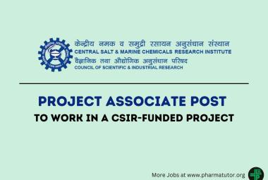 Applications are invited for post of Project Associate at CSMCRI