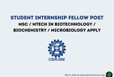 Applications are invited for Student Internship Fellow at IIIM