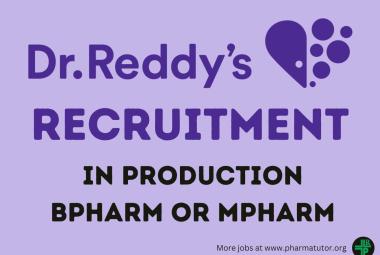 High experience candidates invites for production recruitment at Dr. Reddys Laboratories