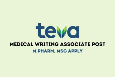 Job for M.Pharm, MSc as Medical Writing Associate at Teva