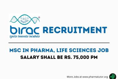 Job for MSc in Pharma, Life Sciences at BIRAC