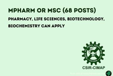 Job openings for MPharm or MSc at CIMAP