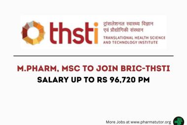 Opportunity for M.Pharm, MSc to Join BRIC-THSTI as Project Manager