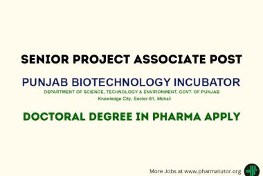 PBTI Invites applications for Senior Project Associate Post