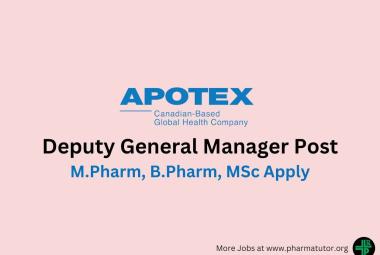 Work as Deputy General Manager at Apotex Inc