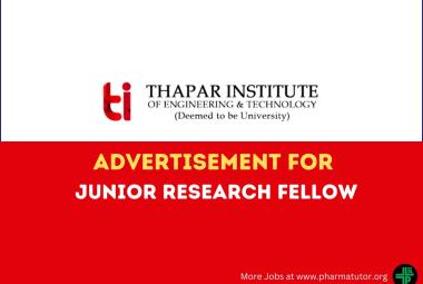 Advertisement for Junior Research Fellow at Thapar Institute of Engineering & Technology