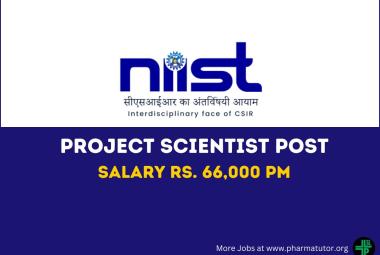 Applications are invited for post of Project Scientist at NIIST