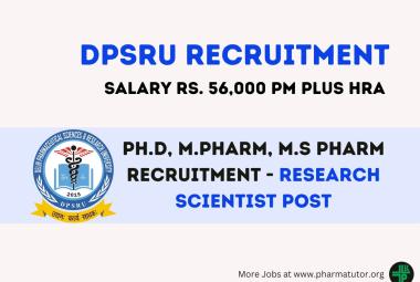 DPSRU Ph.D, M.Pharm, M.S Pharm Recruitment