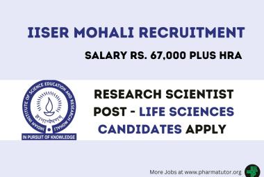 Job for Life sciences candidates at IISER