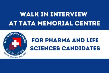 Job for Pharma and Life Sciences Candidates at Tata Memorial Centre