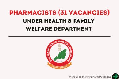 Job Openings for Pharmacists under Health & Family Welfare Department