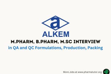 Walk in Drive for M.Pharm, B.Pharm, M.Sc in QA and QC Formulations, Production, Packing at Alkem Lab
