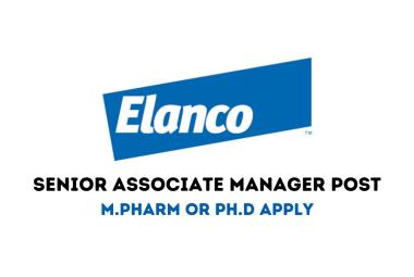 Work as Senior Associate Manager at Elanco Animal Health