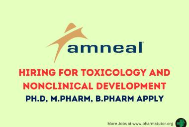 Amneal Pharmaceuticals Hiring for Toxicology and Nonclinical Development