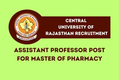 Applications are invited for post of Assistant Professor at Central University of Rajasthan