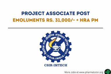 Applications are invited for post of Project Associate at IMTech
