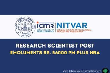 Applications are invited post of Research Scientist at NITVAR