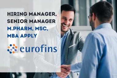 Eurofins Scientific Hiring Manager, Senior Manager
