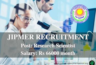 JIPMER recruitment as Research Scientist