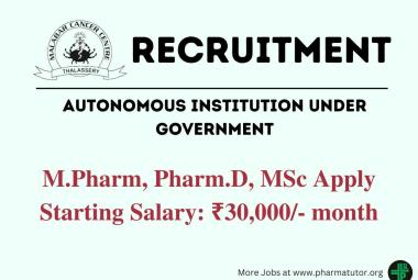 Job as Pharm.D/ M.Pharm at MCC - autonomous institution under Government