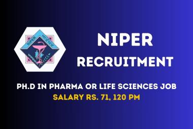 Job for Ph.D in Pharma or Life Sciences at NIPER