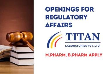 Job Openings for Regulatory Affairs at Titan Laboratories