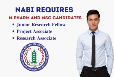 NABI requires M.Pharm and MSc candidates for JRF, Project Associate, Research Associate posts