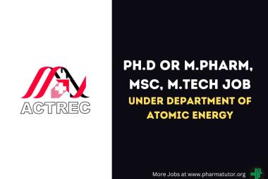 Ph.D or M.Pharm, MSc, M.Tech Job at ACTREC