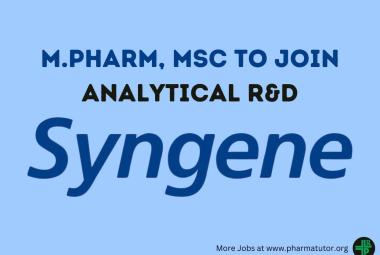 Syngene jobs for Analytical R&D