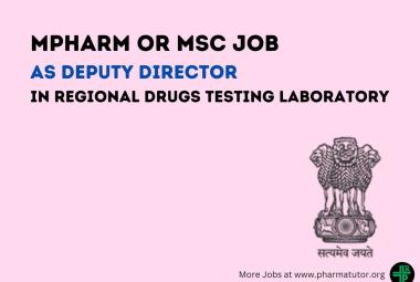 Application for post of Dy. Director in Regional Drugs Testing Laboratory