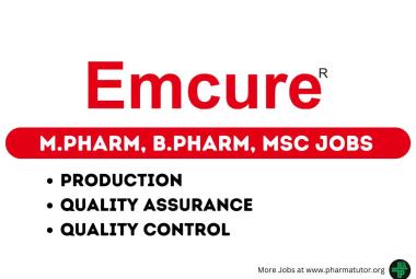 Emcure Walk in Drive at Vapi in Production, QA, QC