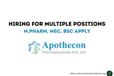 Hiring for multiple positions at Apothecon Pharmaceutical