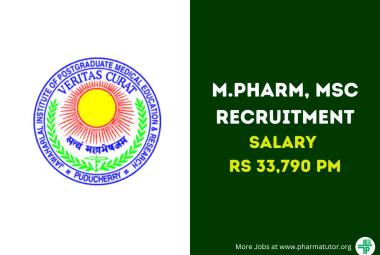 Job for M.Pharm, MSc as Project Associate at JIPMER