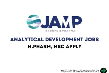 Job for M.Pharm, MSc in Analytical Development at JAMP Pharma Group