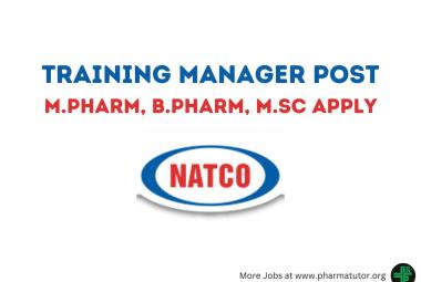 Natco Pharma looking for Training Manager