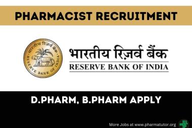 Opportunity to Join Reserve Bank of India as Pharmacist