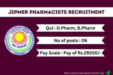 Recruitment for Pharmacists at Jawaharlal Institute of Postgraduate Medical Education and Research