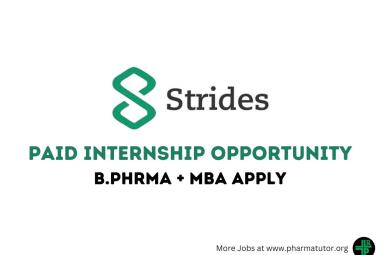 Strides Pharma is offering Paid Internship opportunity